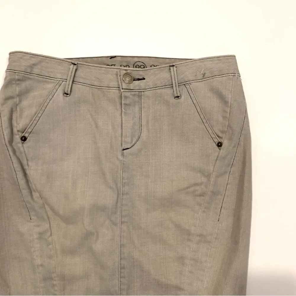 Earnest Sewn Light Gray Lizzie Slim Denim Pencil Skirt Size 29